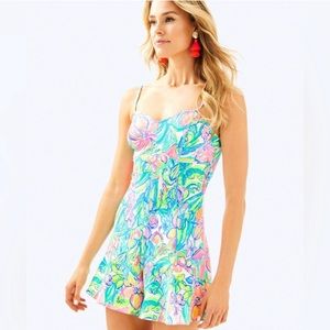 Lilly Pulitzer Coralie Romper in Surf Gypsea